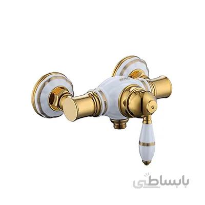 شیر مخلوط توالت موست مدل ریالتو طلا تیتانیوم سفید