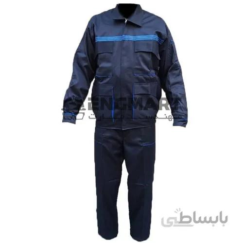 کاپشن شلوار طرح دار سرمه ای پوشش کار