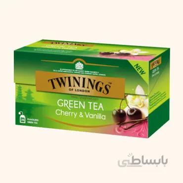 چای سبز توئینینگز با طعم گیلاس و وانیل 25 عددی