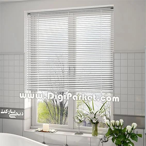 پرده کرکره فلزی سفید ساده ۱۶ میلیمتری P01