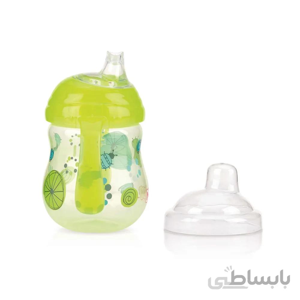 لیوان آبمیوه خوری 6+ ماه نابی NUBY ظرفیت 270 میلی لیتر سبز