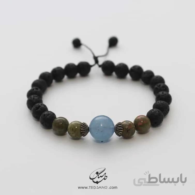 دستبند زنانه آکوامارین و اوناکیت