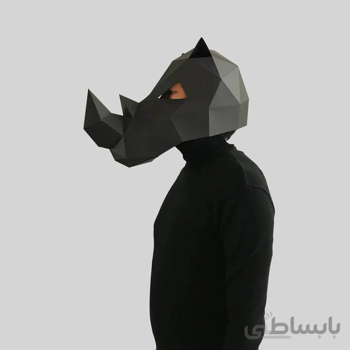 ماسک صورت اوریگامی کرگدن