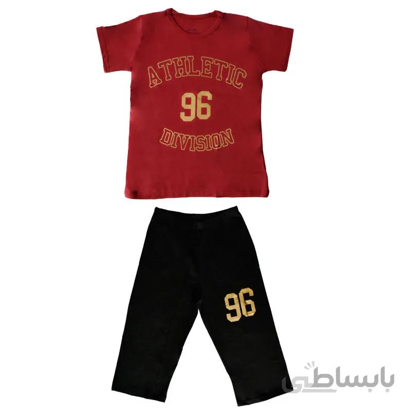 ست تی شرت و شلوارک پسرانه مدل 6977