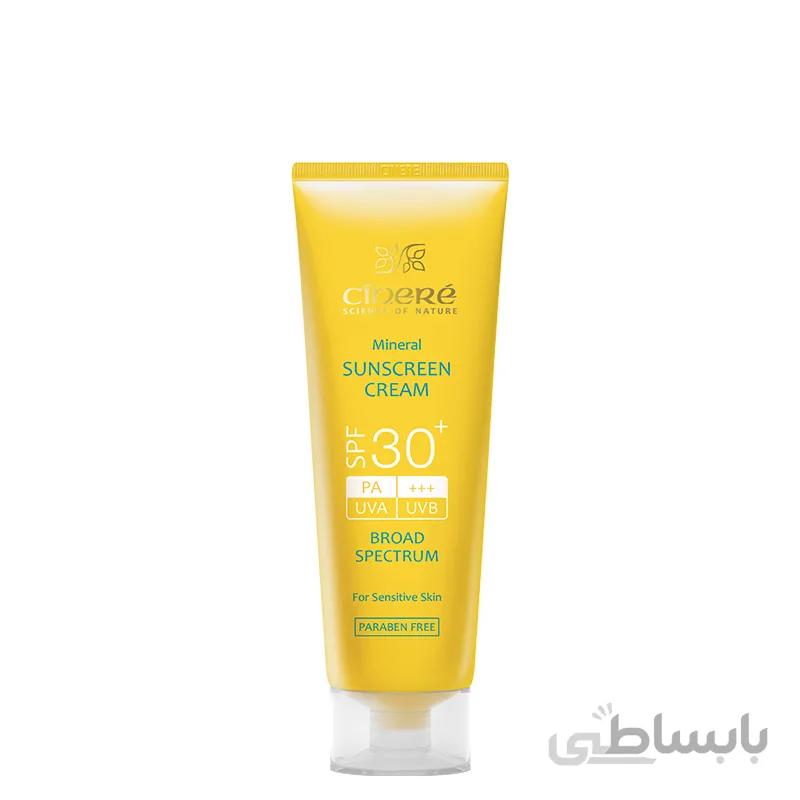 کرم ضد آفتاب مینرال سینره مخصوص پوست های حساس با +SPF30 حجم 50 میل - بی رنگ