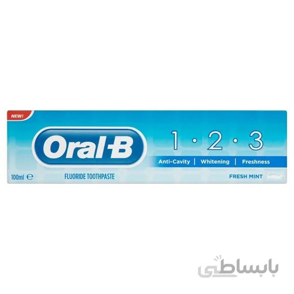 خميردندان اورآل بی مدل Fresh Mint 1-2-3 با حجم 100 میلی (Oral-B)