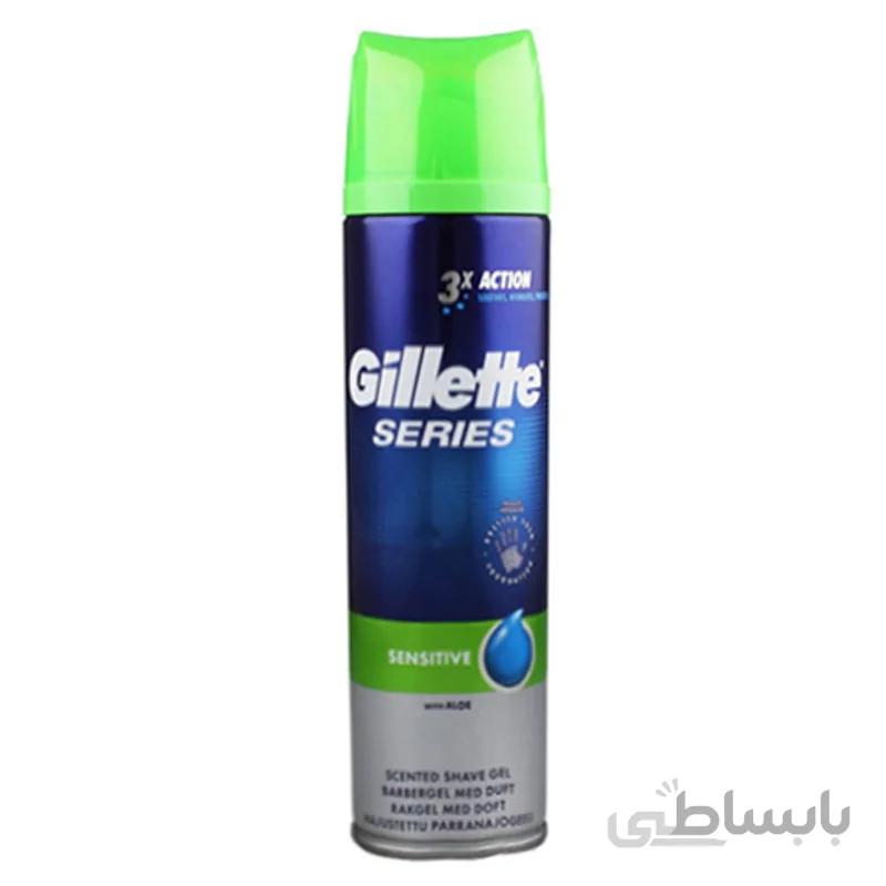 ژل اصلاح ژیلت سری 3xACTION مدل حساس آلوئه ورا 200ml
