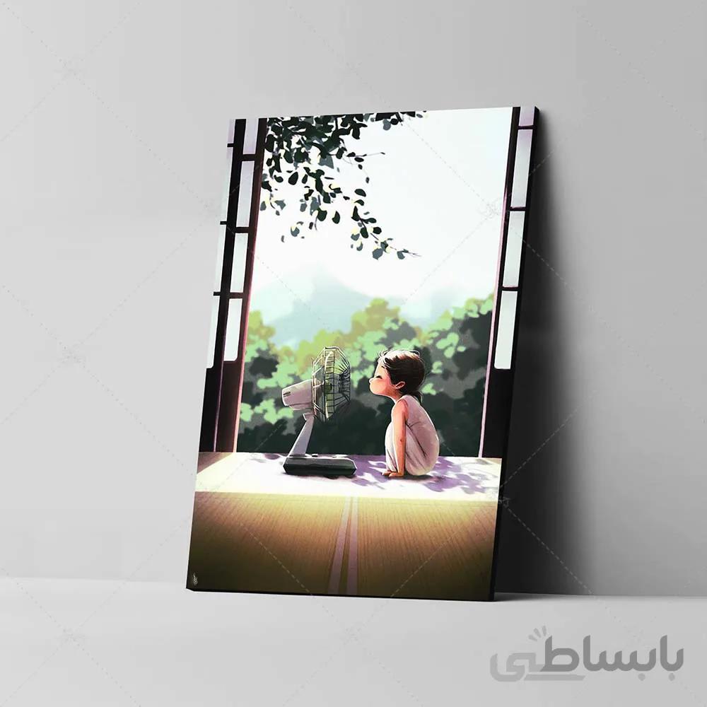 تابلو شاسی آواویز مدل نقاشی طرح دختربچه کد 4G461