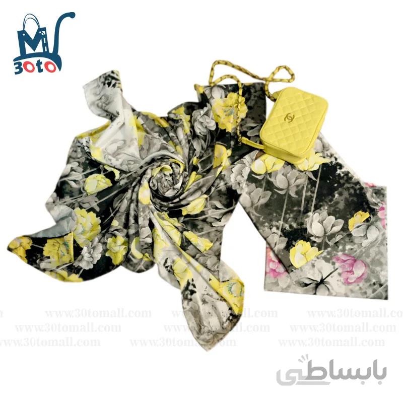 روسری نخی طرح گل مدل hs002
