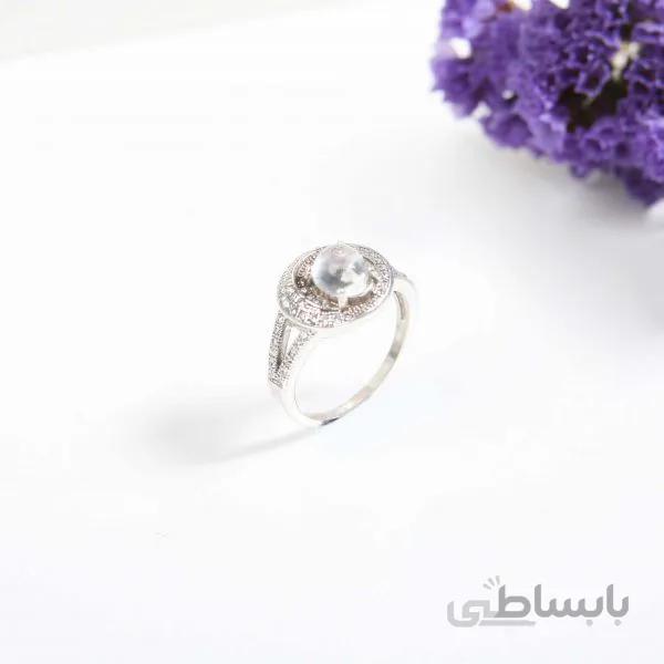 انگشتر نقره زنانه طرح مروارید