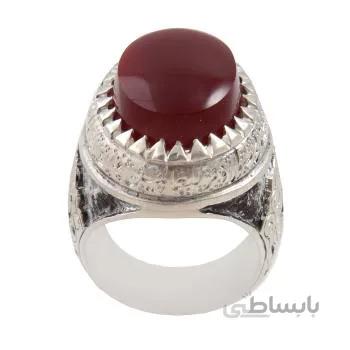 انگشتر نقره مردانه مدل رکاب دست ساز عقیق یمن کد AM_1855
