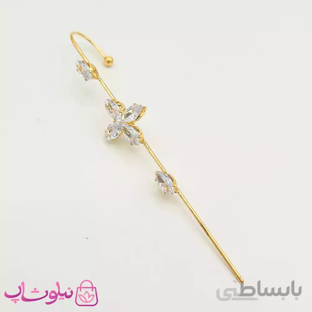 گوشواره کراس نگیندار طرح گل