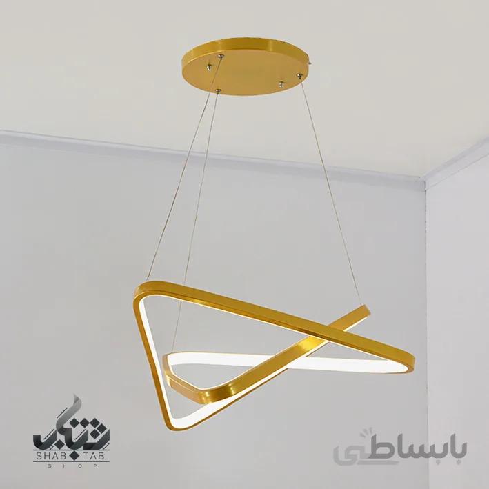 لوستر آویز LED حلقه ای 80 وات طلایی کد A6317