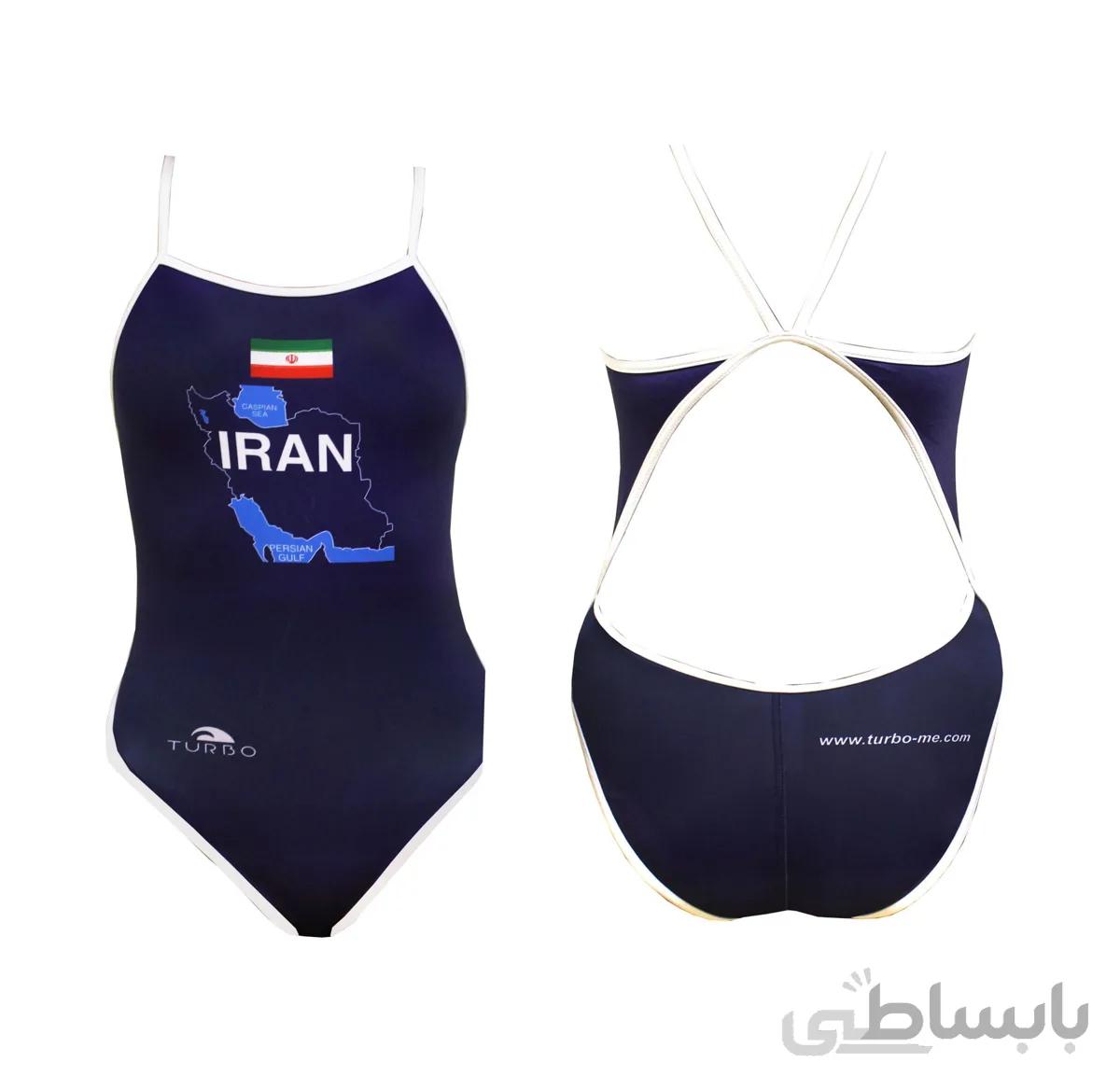 مایوی شنای زنانه توربو Iran Map Thin Strap ا Turbo women swimsuit Iran Map Thin