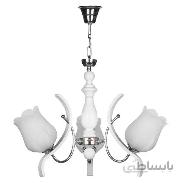 لوستر 3 شعله چشمه نور مدل A808/3C-WT کروم