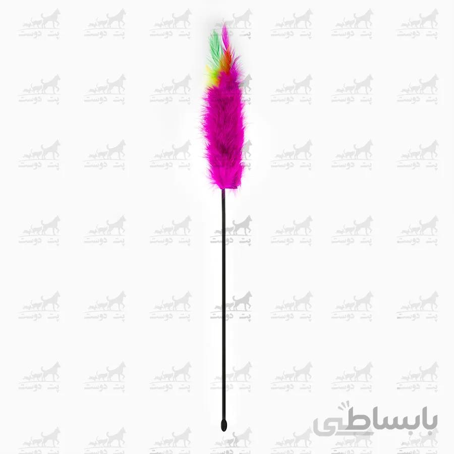 اسباب بازی میله ای پر دار برای گربه کد2327