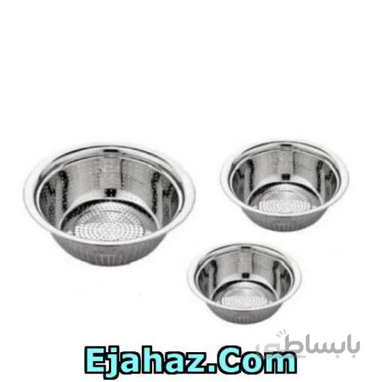 آبکش 3 پارچه استیل لبه دار 20،26،34
