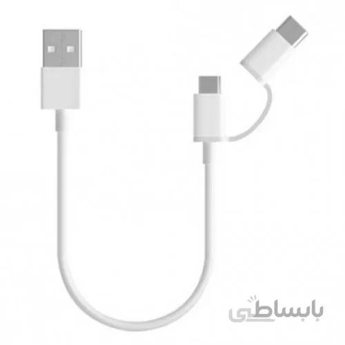 کابل شارژ و انتقال داده دو سر شیائومی به طول 30 سانتی متر ا Mi 2-in-1 USB Cable (Micro USB to Type C) 30cm