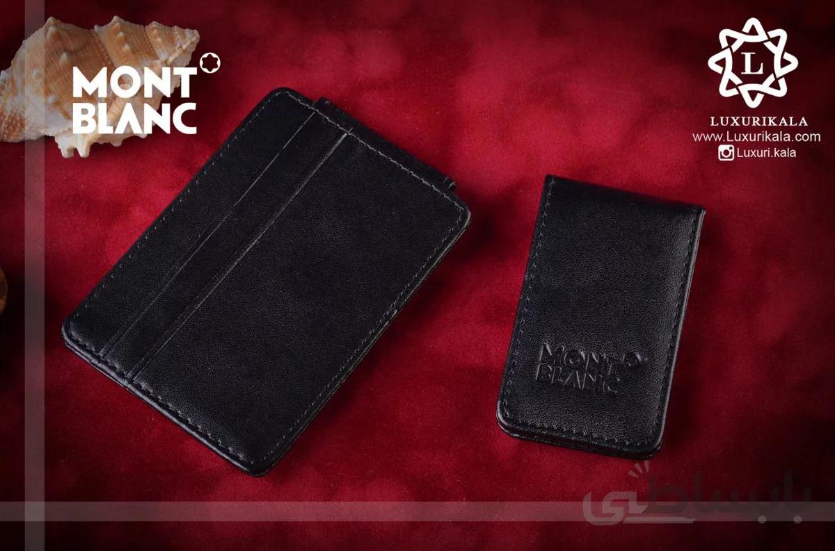 ست جاکارتی و گیره پول چرم MONT BLANC ا MONT BLANC