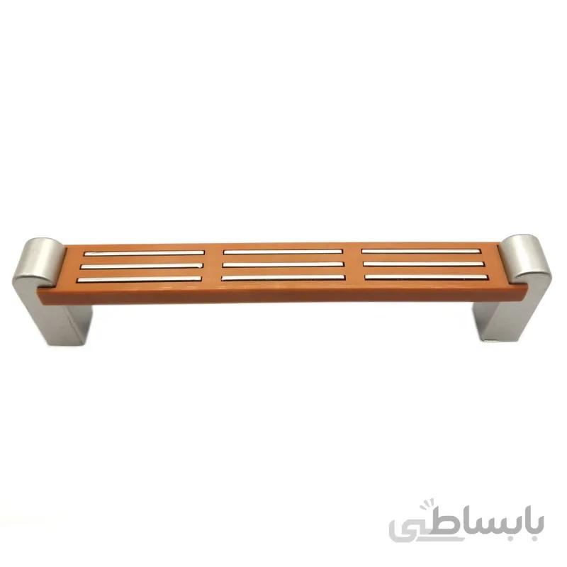 دستگیره کابینت دو پیچ پلاستیکی بهسازان مدل A33 طرح ساتن چوب