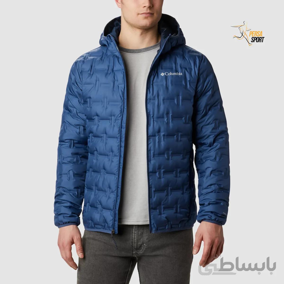 کاپشن پر مردانه کلمبیا Delta Ridge Down Hooded Jacket Blue