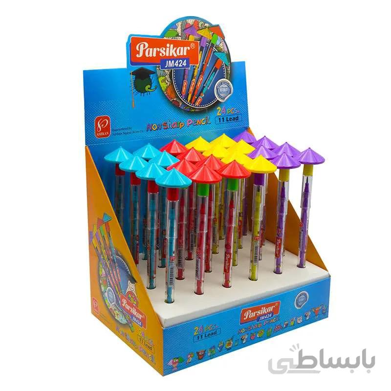 مداد فشنگى پارسیکار مدل Jm424 طرح چتر (بسته 24 عددی)
