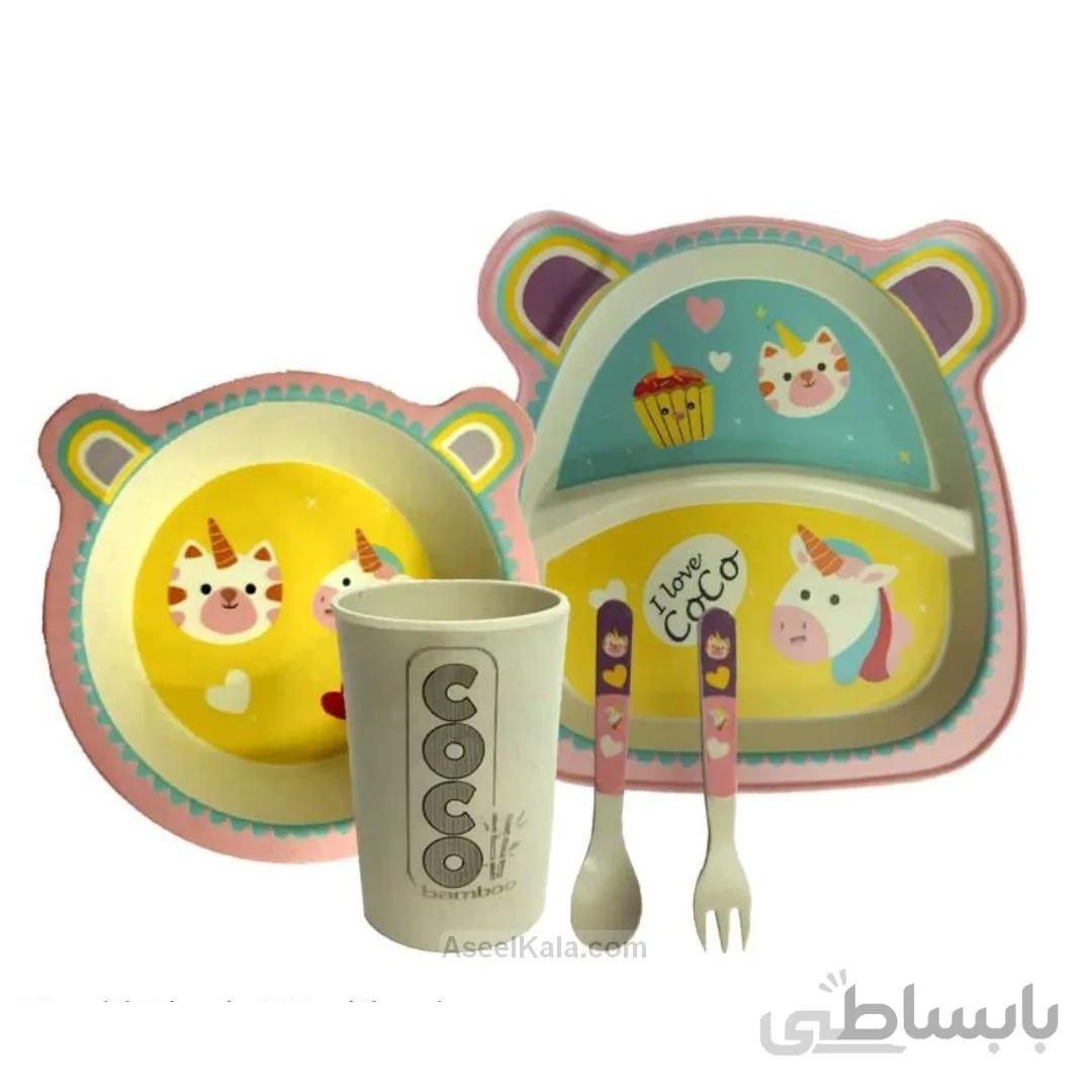 ست ظرف غذا کودک بامبو BAMBOO طرح یونیکورن