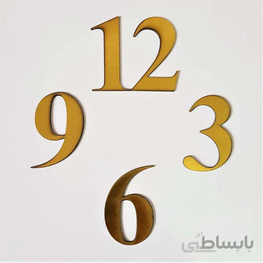 چهار عدد اصلی ساعت لاتین بزرگ (طلایی)