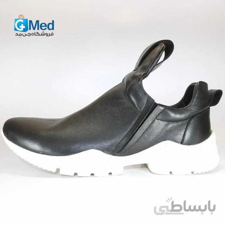 کفش چرم طبی زنانه پاتکان کد ۱۰۹۷- رنگ مشکی