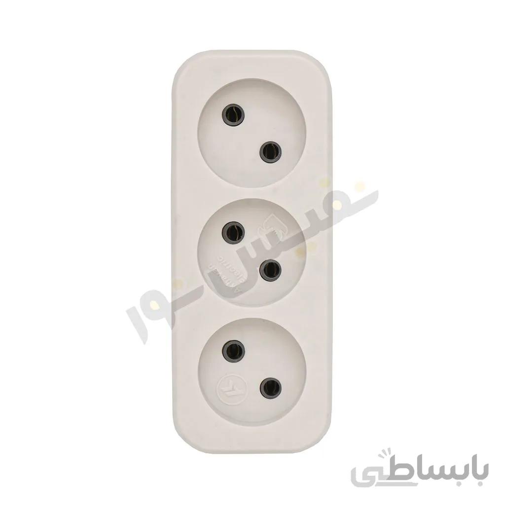 چندراهی سه خانه دوشاخه دار بدون ارت اخوان الکتریک