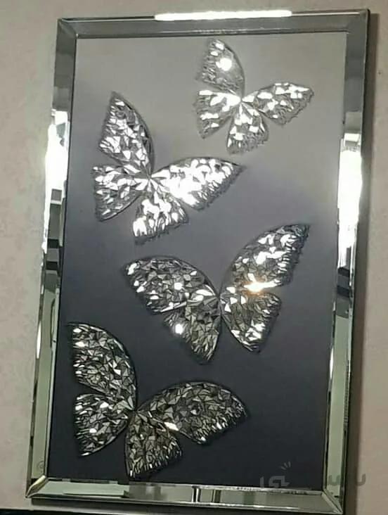 تابلو نقاشی چهار پروانه آیینه ی با قاب کد ۱۰۲۰۳۲
