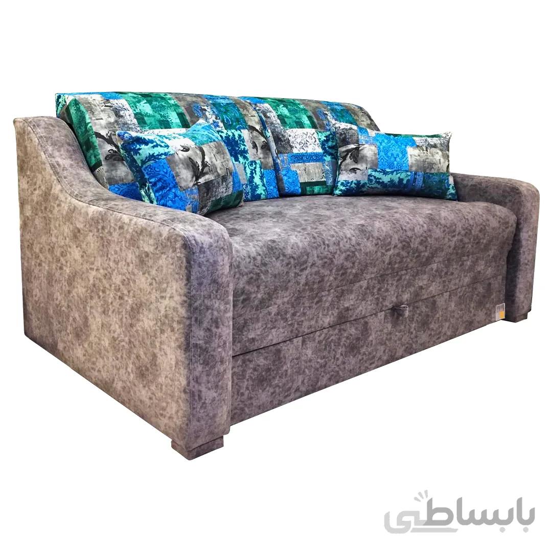 مبل تختخوابشو دو نفره کیمیا باکسدار - دودی