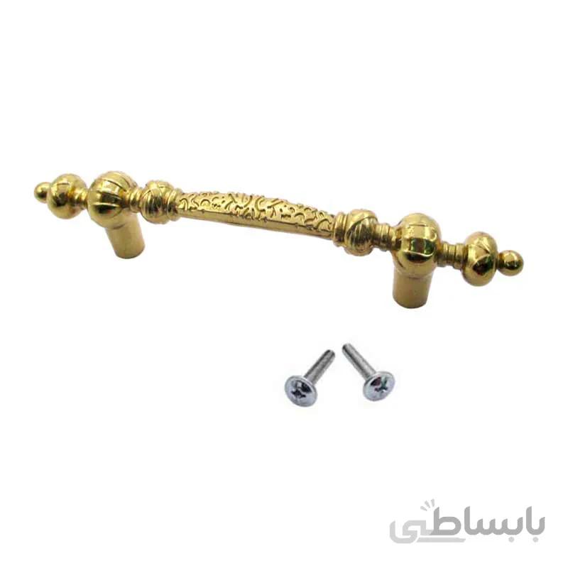 دستگیره کابینت دو پیچ طلایی فلزی مدل G200 طول 15.5 سانتی‌متر