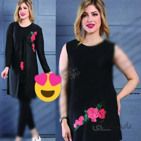 تونیک زنانه دو تیکه گل رز