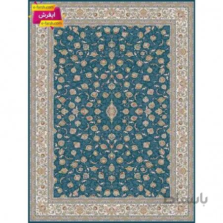 فرش ماشینی زمرد مشهد طرح 45000 آبی تیره