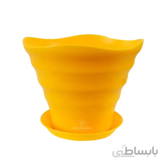 گلدان پلاستیکی طرحدار مواج ارتفاع 20 سانتی متر