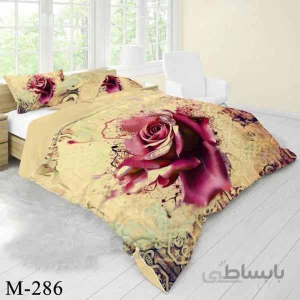 روتختی سه بعدی ساتن ابریشم ترک طرح گلدار - کد M 286