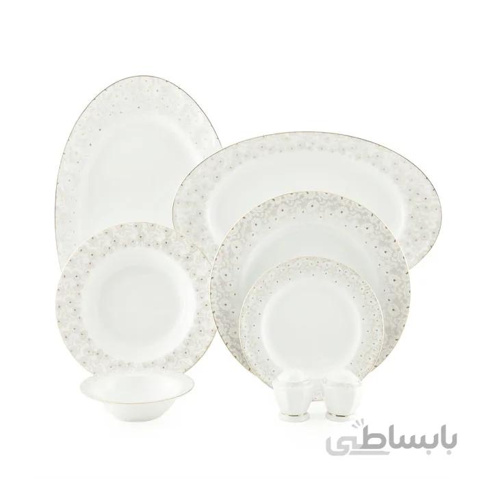 سرویس چینی زرین 6 نفره غذاخوری کاررا گلد (29 پارچه) ا Zarin Iran Neo-Classic Carrera-Gold 29 Pieces FDC Dinnerware Set