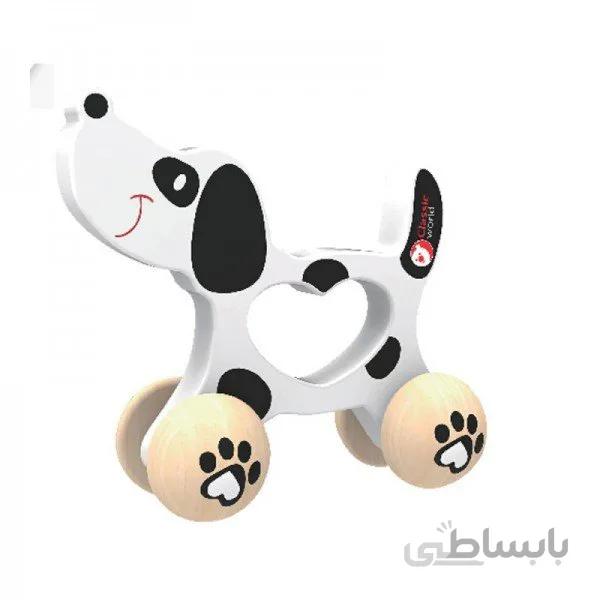اسباب بازی چوبی چرخدار سگ classic world مدل 3062