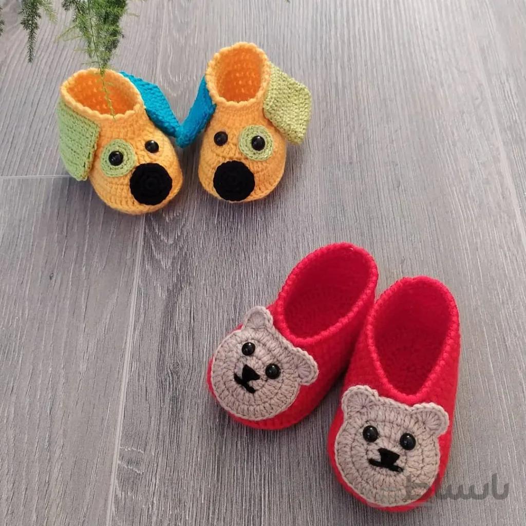 پاپوش بافتنی نوزادی مدل sdd کد12-ii