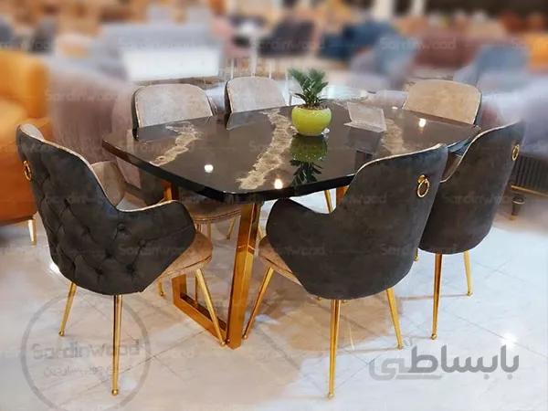 ناهار خوری پایه فلزی چوبين
