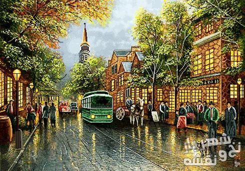 نخ و نقشه تابلوفرش طرح خیابان نیویورک کد 92296