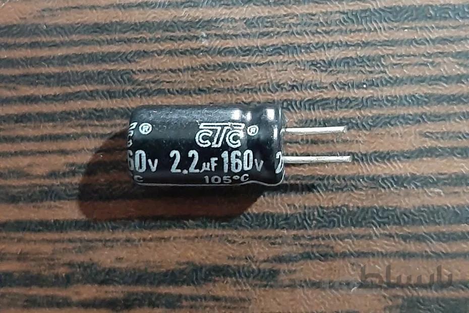 CAP 160V 2.2uF – خازن الکترولیت، ۱۶۰ ولت، ۲.۲ میکروفاراد ا CTC