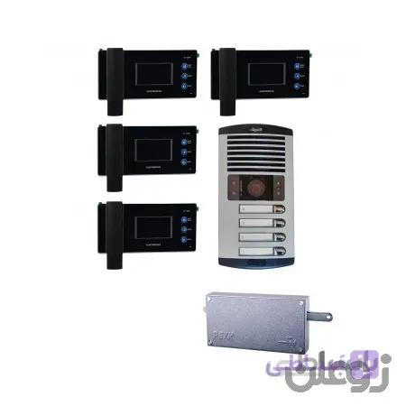 پکیج 4 واحدی کامل آیفون تصویری الکتروپیک 1096 / 1086 مشکی