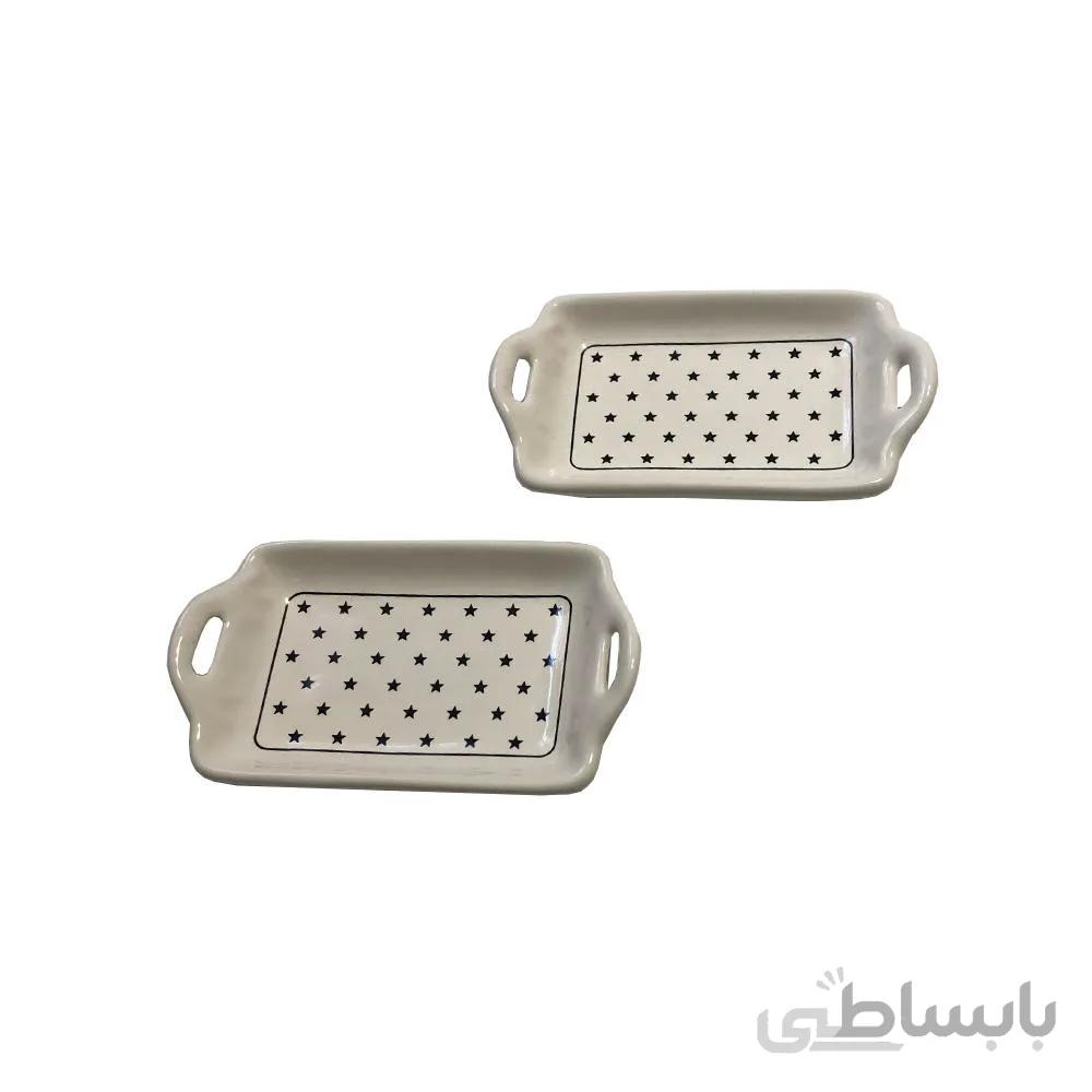 ظرف سرو مایا هوم طرح مستطیل بسته دو عددی کد 009
