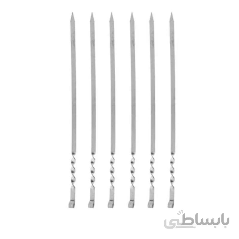 سیخ گالوانیزه 70 سانتی جوجه مدل پیچ دار بسته 6 عددی