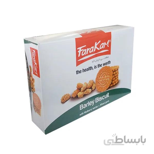 بیسکویت آرد جو با شهد توت بدون شکر و رژیمی کامور KAMVAR