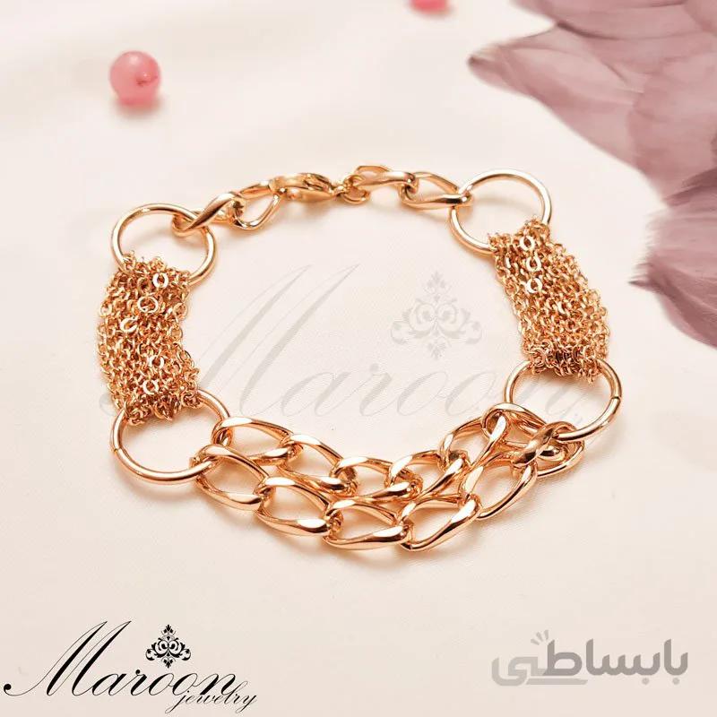 دستبد کارتیه دو رج و زنجیر مارون CD102