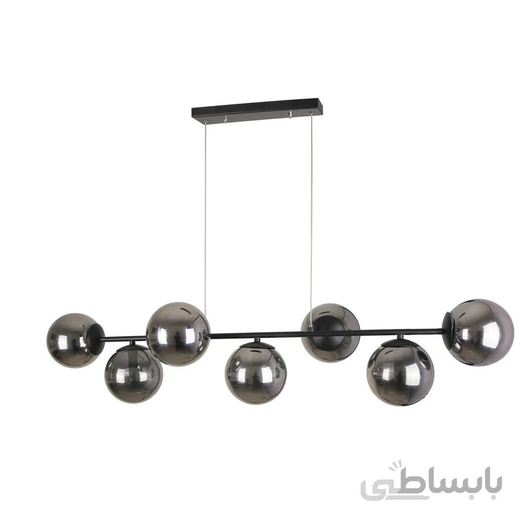 لوستر هفت شعله چشمه نور کد A1230/7BK.BK(همراه با لامپ هدیه)