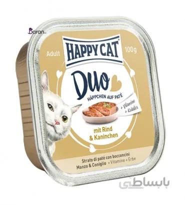کنسرو گوشت گوساله و خرگوش هپی کت (۱۰۰ گرم) ا Happy Cat Duo Rind & Kaninchen 100g